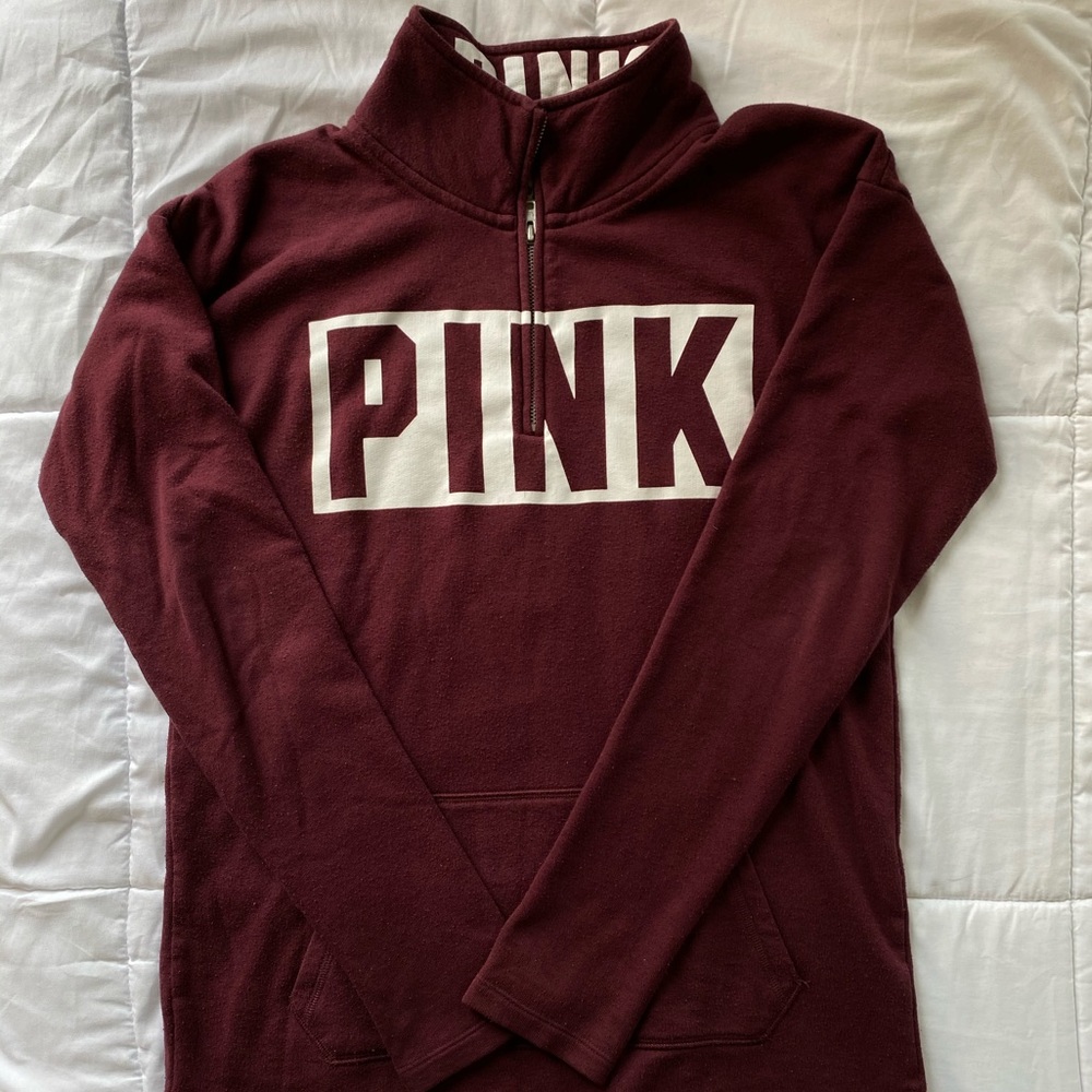 PINK MAROON QUARTER ZIP